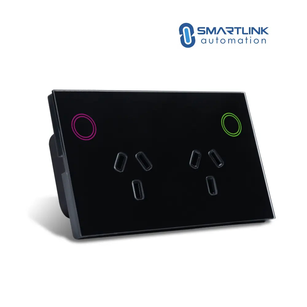 Smart Double Power Point Glass - Tuya Zigbee Smartlink