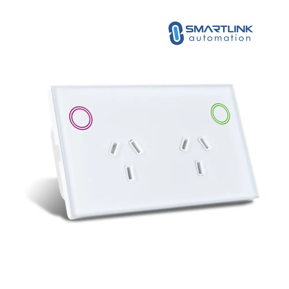 Smart Double Power Point Glass - Tuya Zigbee Smartlink