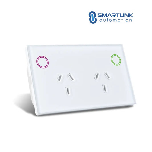 Smart Double Power Point Glass - Tuya Zigbee Smartlink