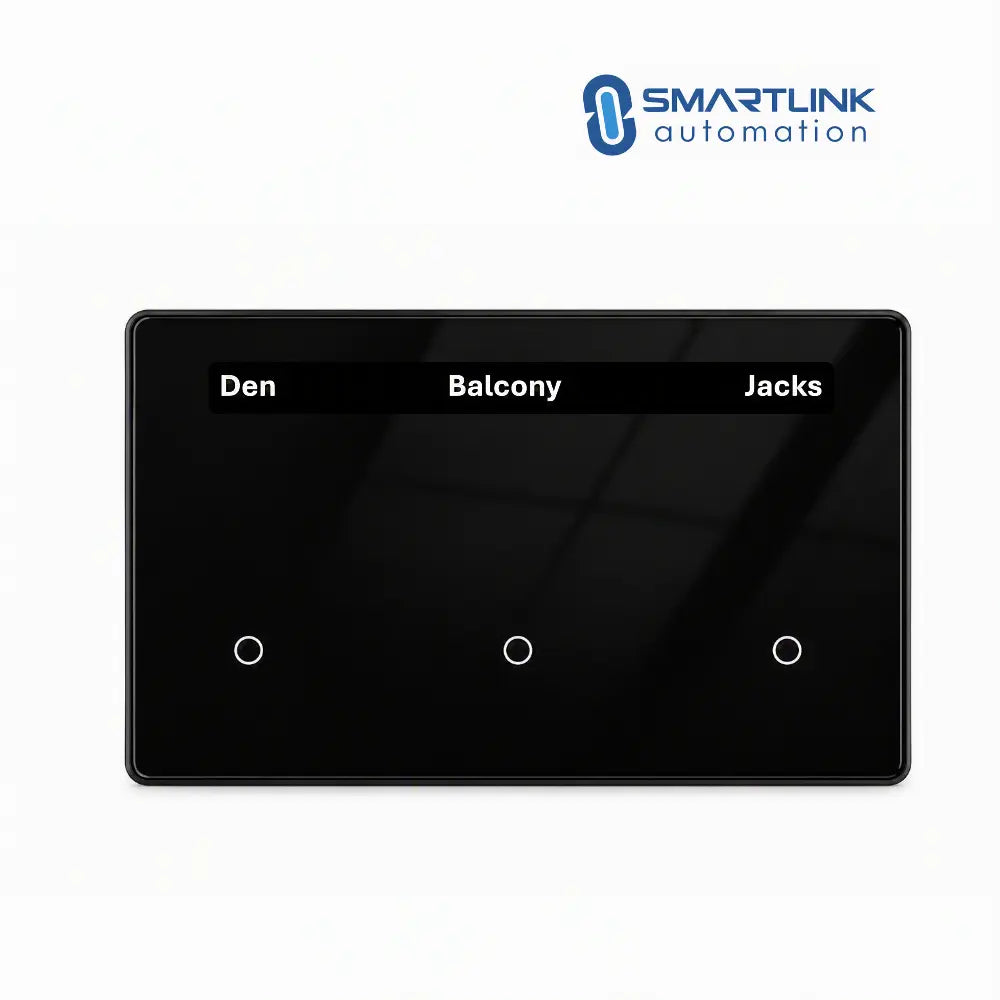 Smart Touch Light Display Switch – Black Horizontal, 1–4 Gang | Personalise Labels  | Tuya Zigbee | AU Certified (Copy) Zemismart