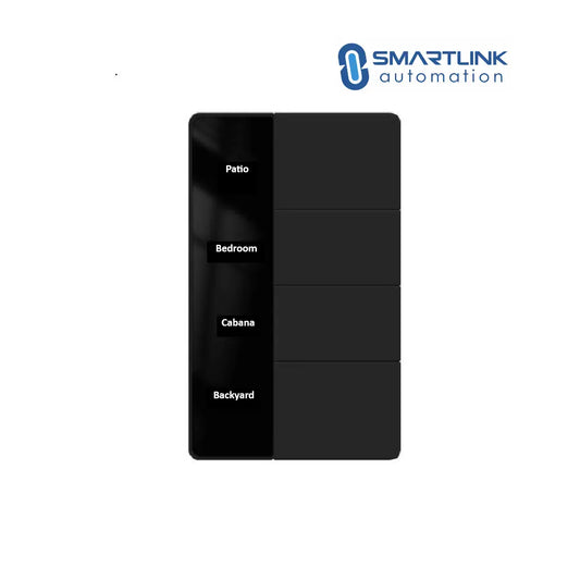 Smart Push Light Display Switch | Black | Vertical | 1–4 Gang | Personalise Labels | Tuya Zigbee | AU Certified Zemismart