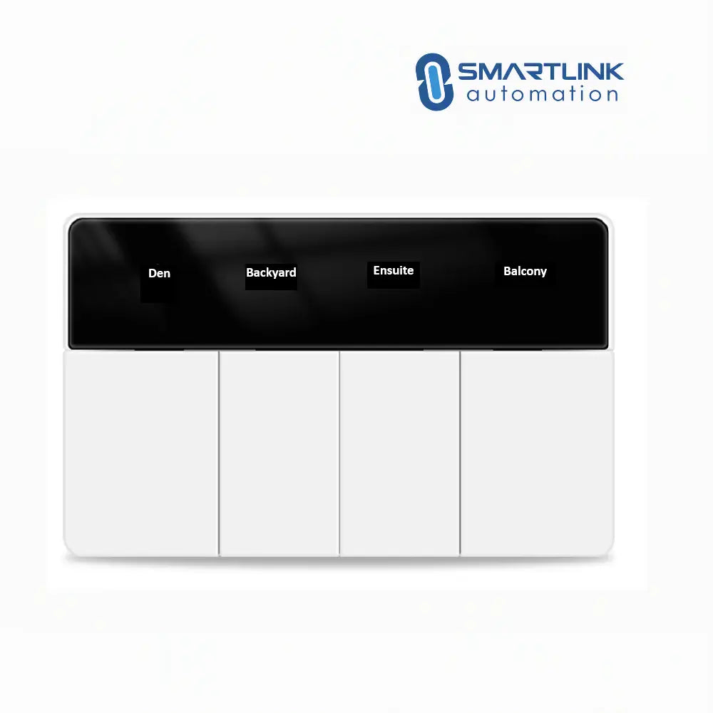Smart Push Light Display Switch | White |Horizontal | 1–4 Gang | Personalise Labels | Tuya Zigbee | AU Certified Zemismart