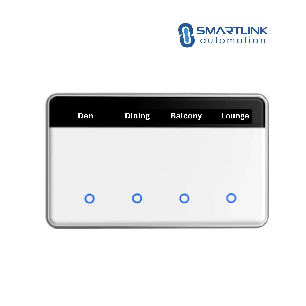 Smart Touch Light Display Switch – White Horizontal, 1–4 Gang | Personalise Labels | Tuya Zigbee | AU Certified (Copy) Zemismart